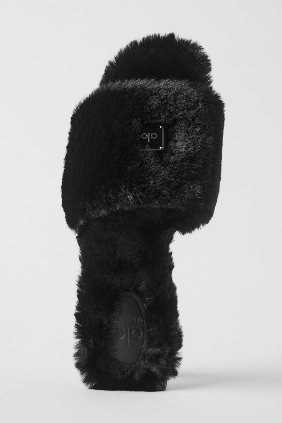Classico Faux Fur Sandal - Black