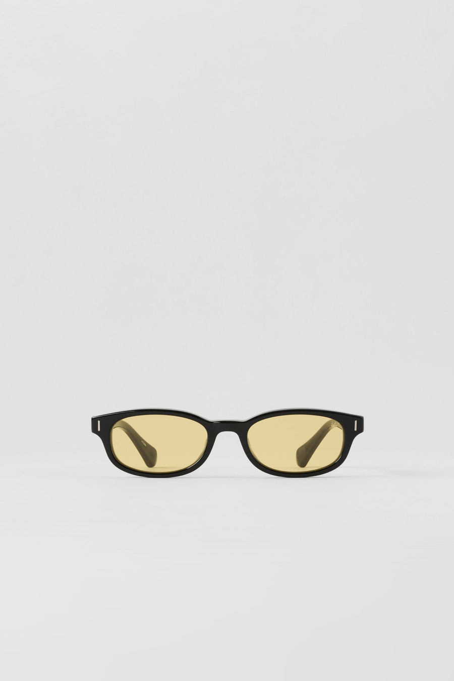 Skinny Oval Sunglasses - Black/Yellow