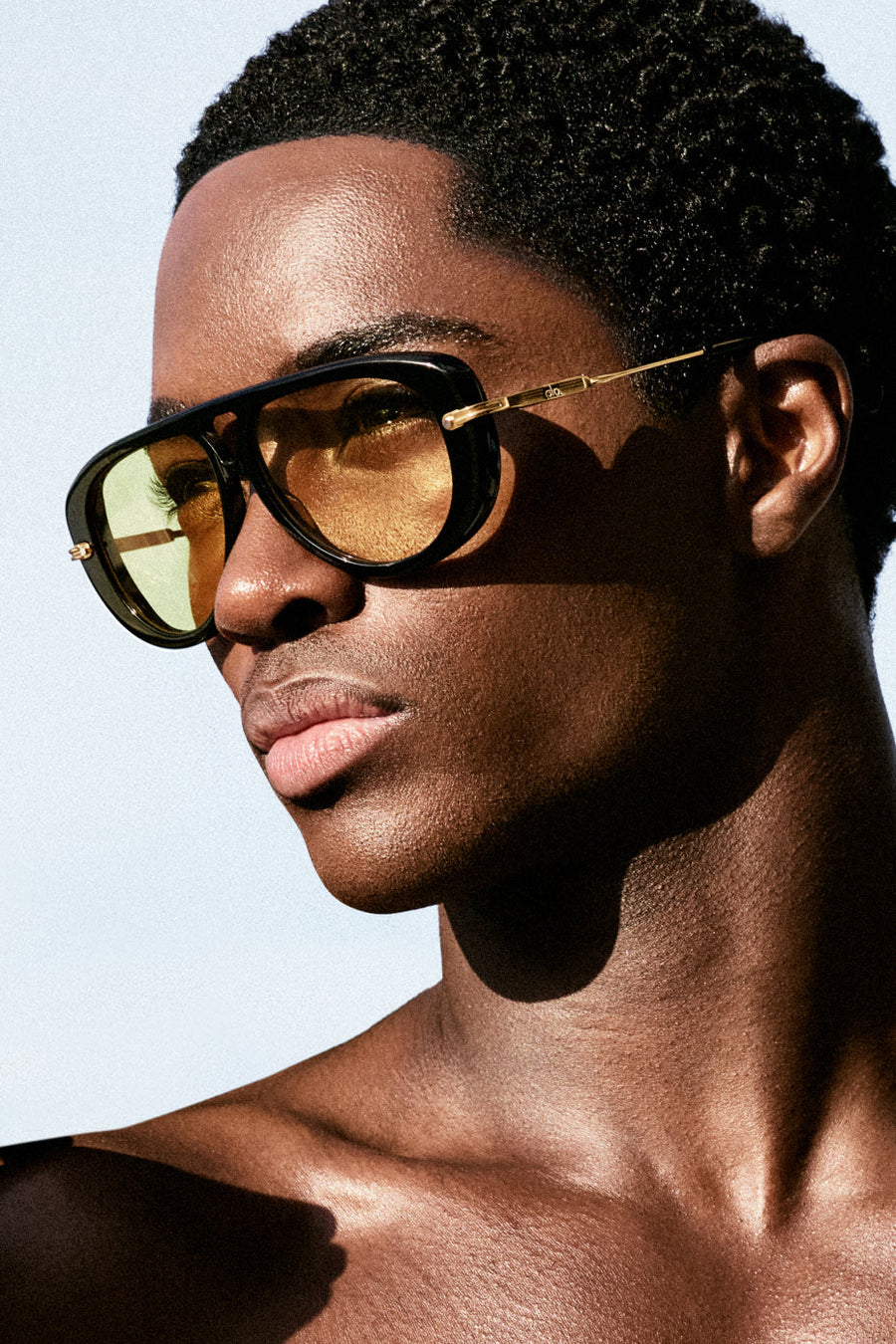 Aviator Sunglasses - Black/Yellow