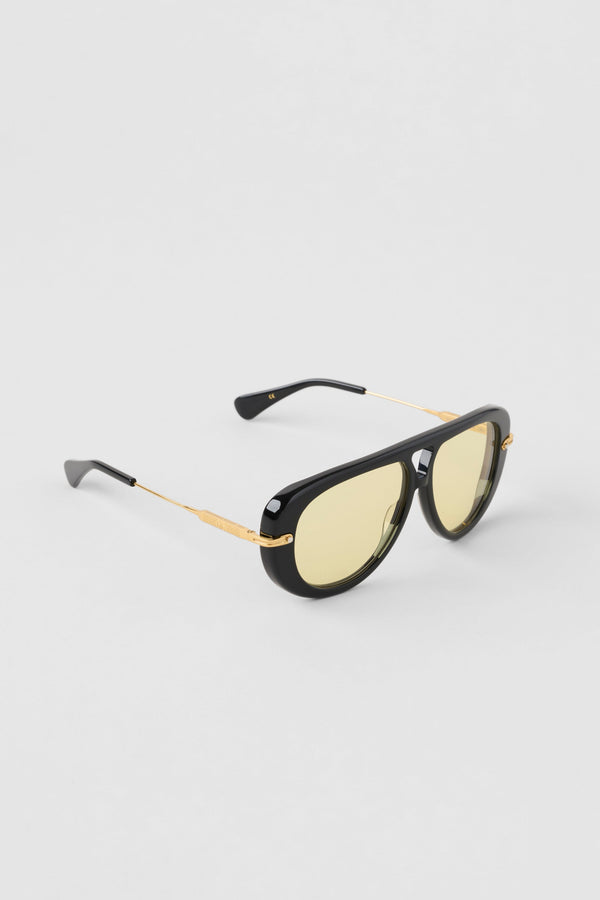 Aviator Sunglasses - Black/Yellow