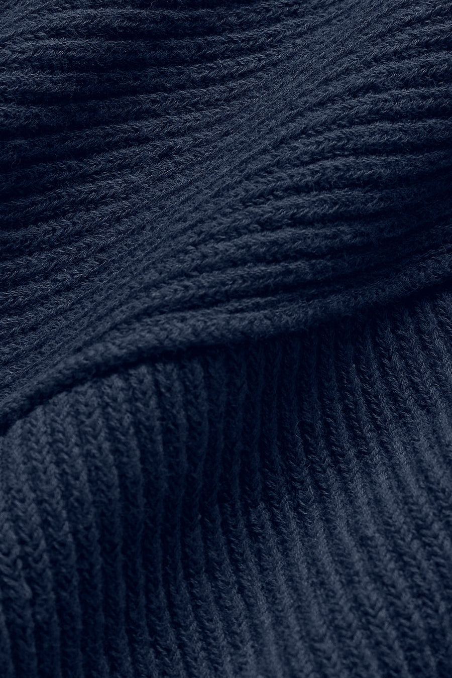 Domain Shift Rib Knit 1/4 Zip Sweater - Navy