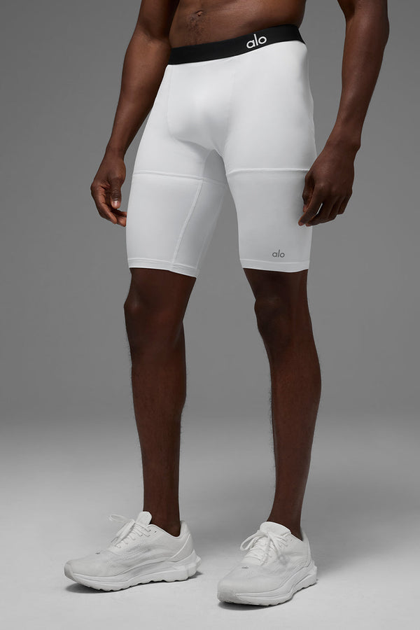 9\" Flight Compression Short - White