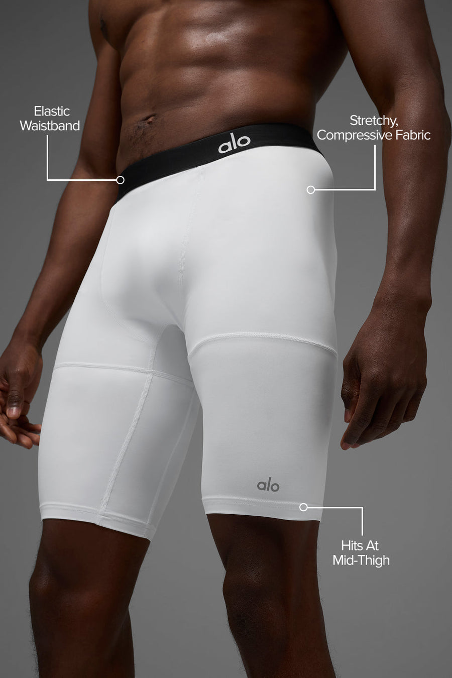 9\" Flight Compression Short - White