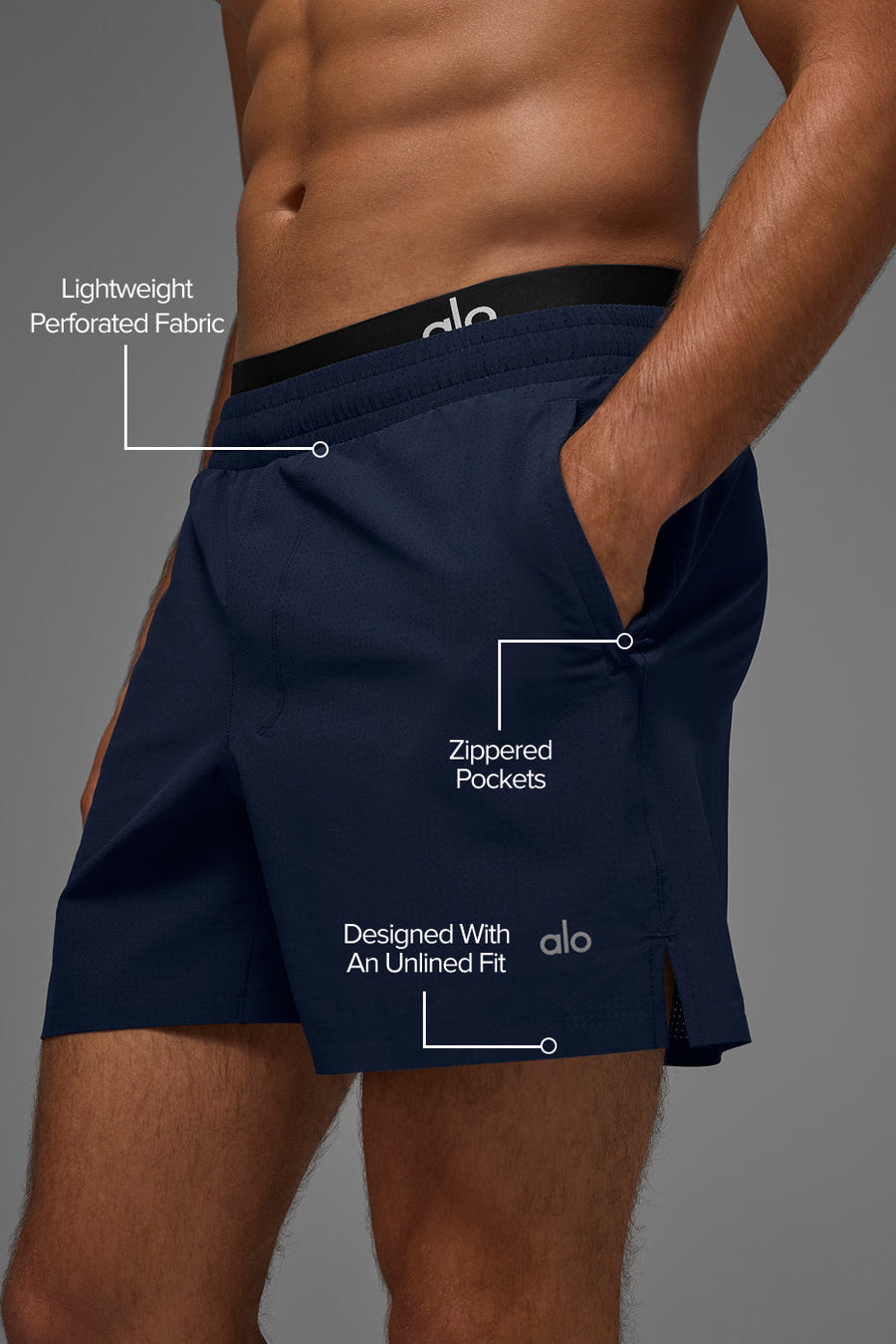5\" Traction Running Short - Navy