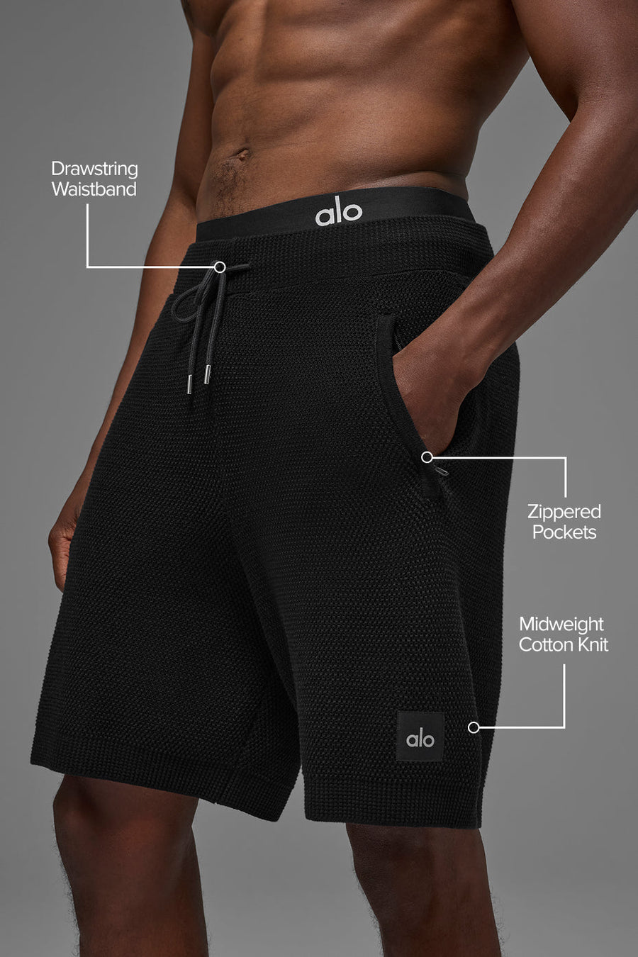 7\" Sports Club Sweater Knit Short - Black