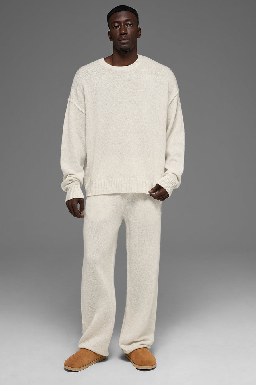 Unisex Wool Cashmere New Class Crewneck Sweater - Bone Heather