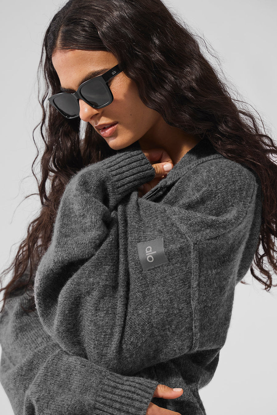 Wool Cashmere New Class Full Zip Hoodie - Platinum Grey