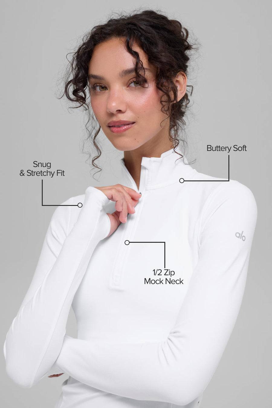 Ultrasoft 1/2 Zip Rapid Pullover - White