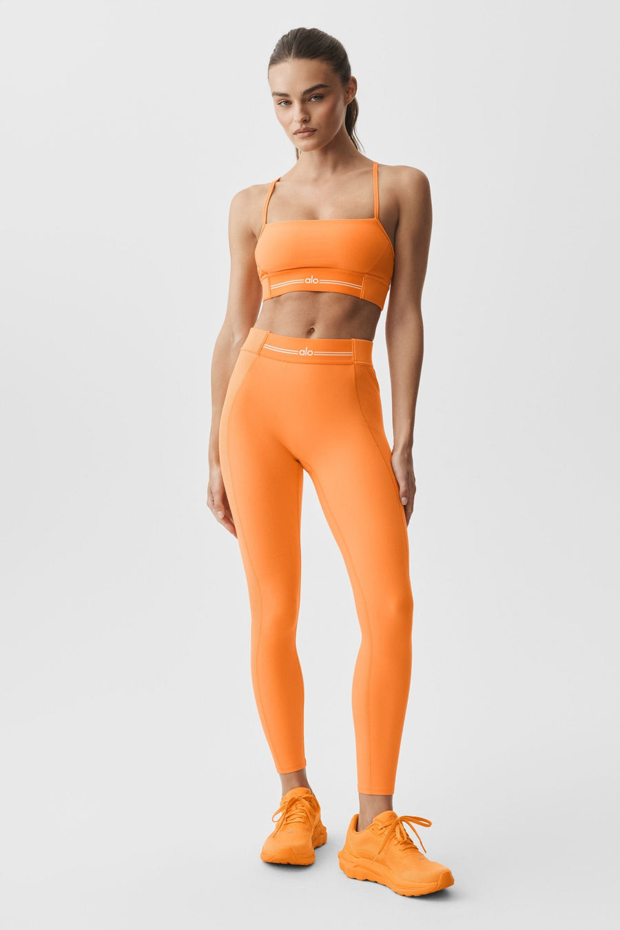 Ultrasoft High-Waist 7/8 Relay Legging - Satsuma Breeze/White