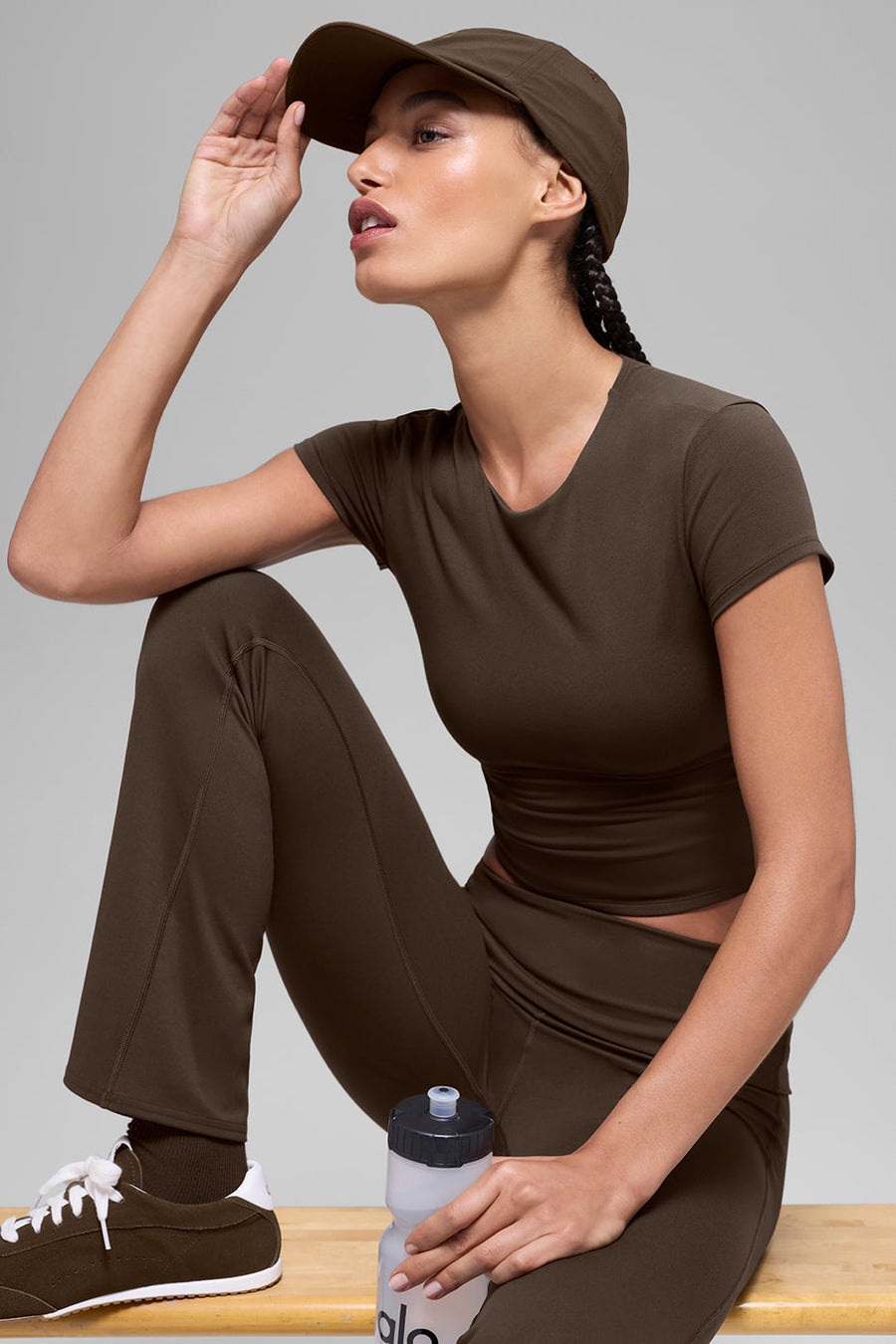 Softsculpt 7/8 Foldover Flare Legging - Espresso