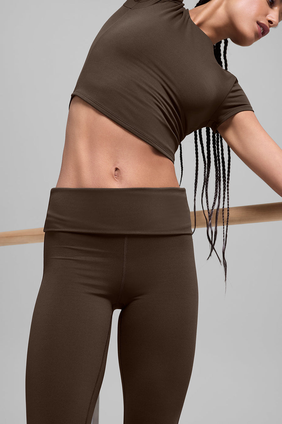 Softsculpt 7/8 Foldover Flare Legging - Espresso