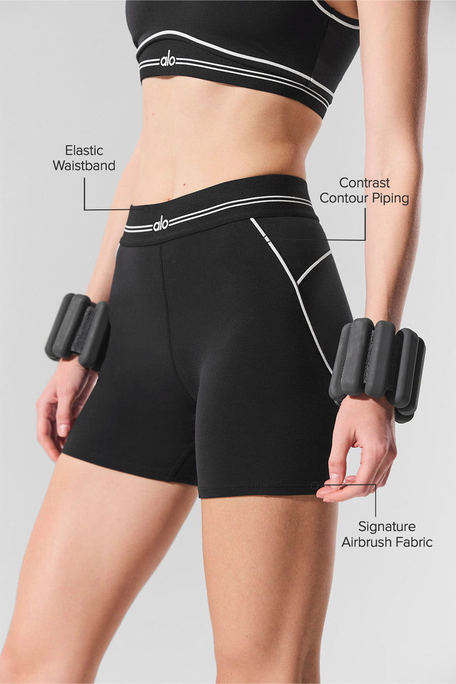4\" Airbrush High-Waist Heart Throb Short - Black/White