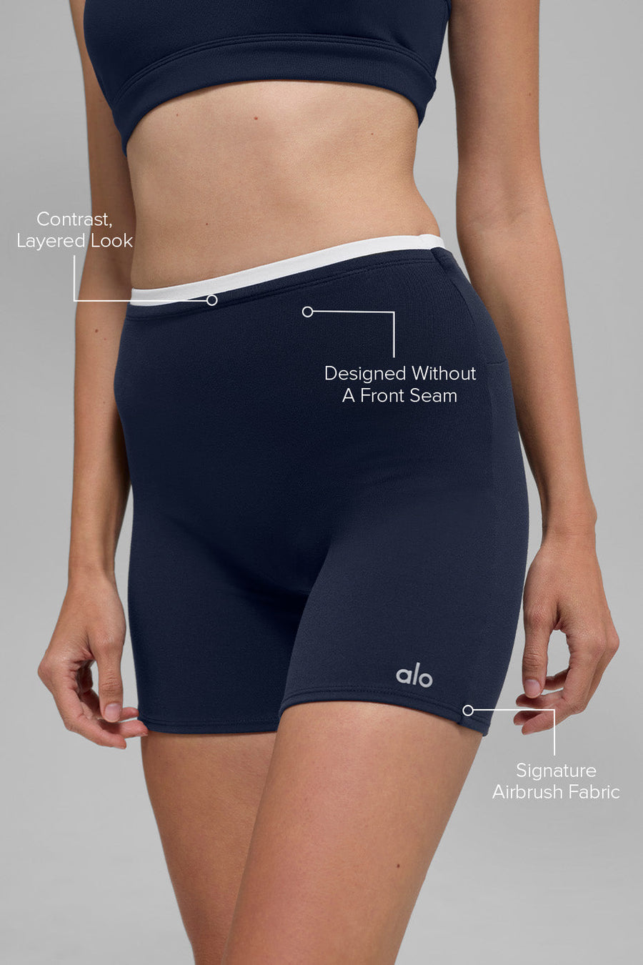 5\" Airbrush Double Up Short - Navy/White