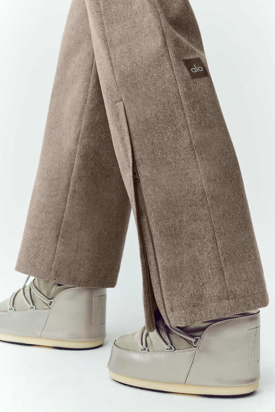 Wool Blend Bunny Slope Bib - Alpine Cocoa Heather
