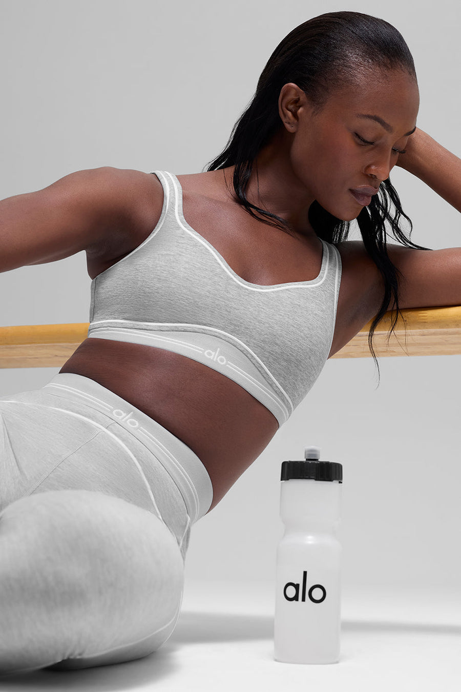 Ultrasoft Heart Throb Bra - Athletic Heather Grey/White