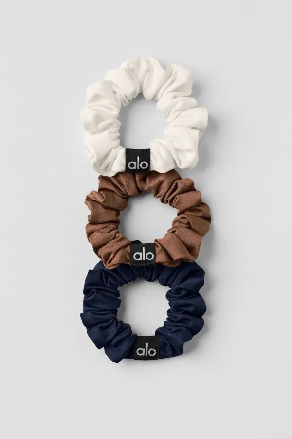 Fresh Mini Scrunchie 3-Pack - Sun Kissed Brown/Ivory/Navy