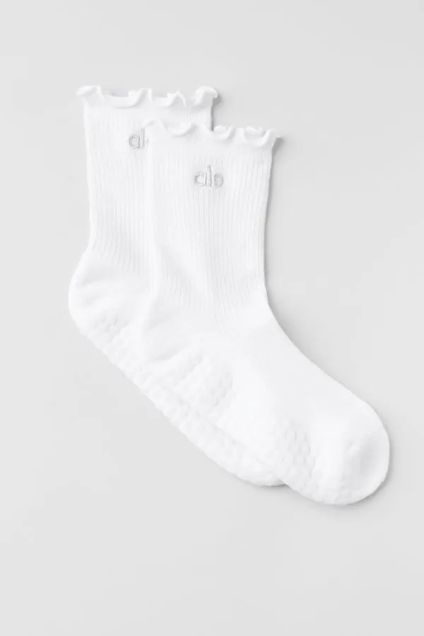 Lettuce Edge Grip Sock - White