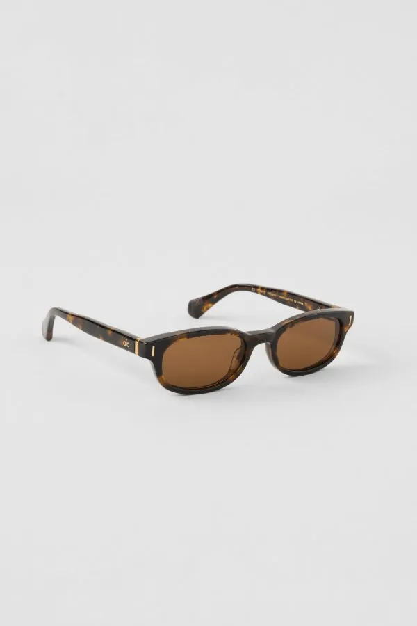 Skinny Oval Sunglasses - Tortoise