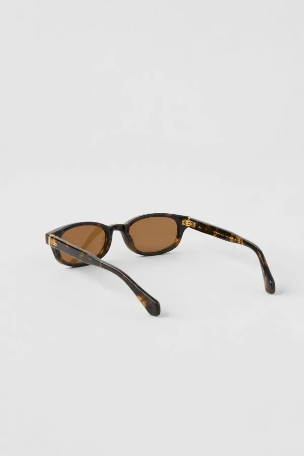 Skinny Oval Sunglasses - Tortoise