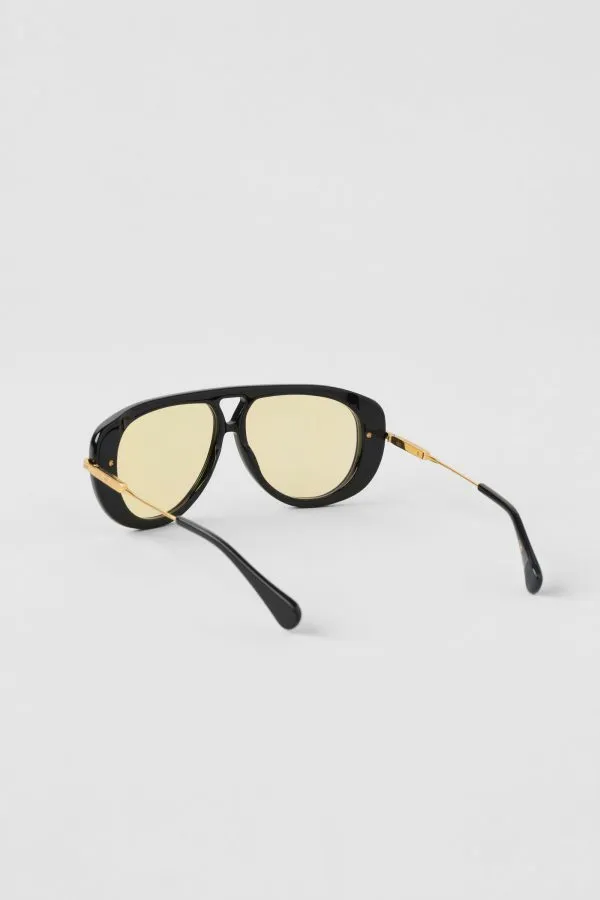 Aviator Sunglasses - Black/Yellow