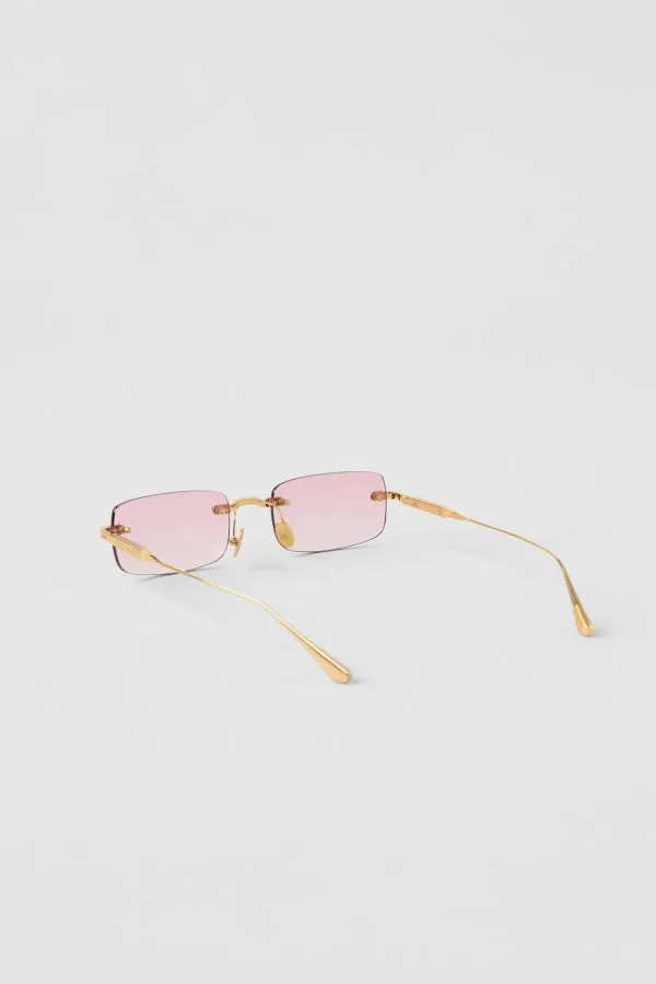 Wire Sunglasses - Gold/Pink Gradient