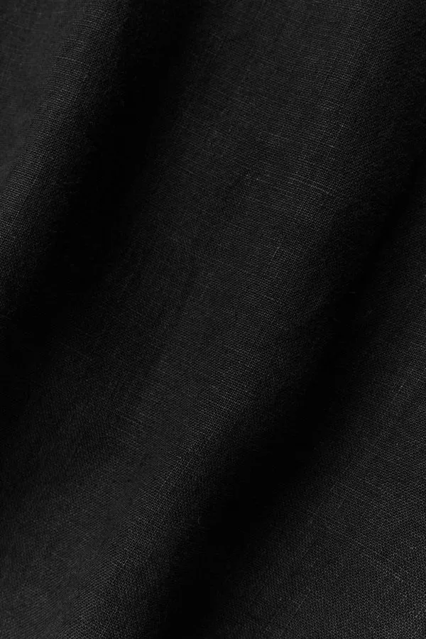 Linen Days Short Sleeve Button Up - Black
