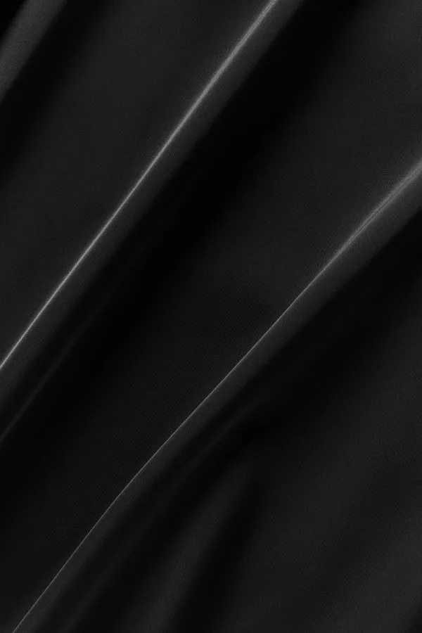 Satin Horizon Short Sleeve Button Up - Black