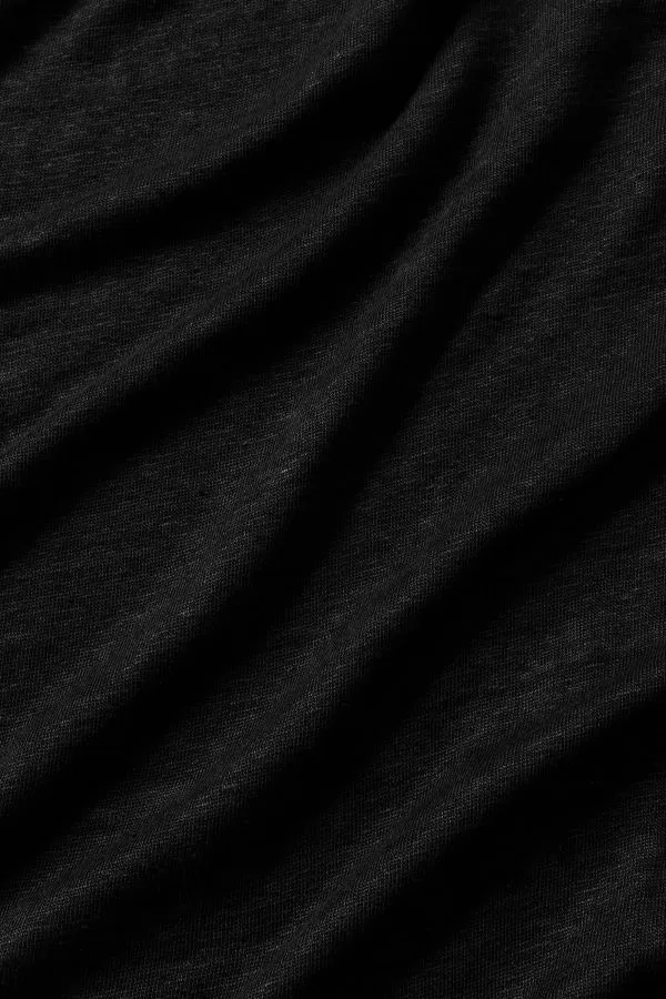 Linen Jersey Coastal Short Sleeve Tee - Black