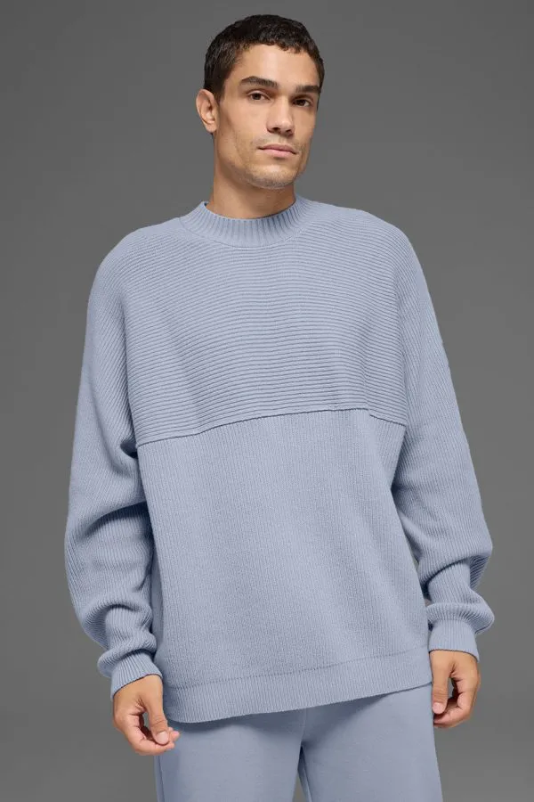 Domain Shift Rib Knit Sweater Crew - Winter Frost
