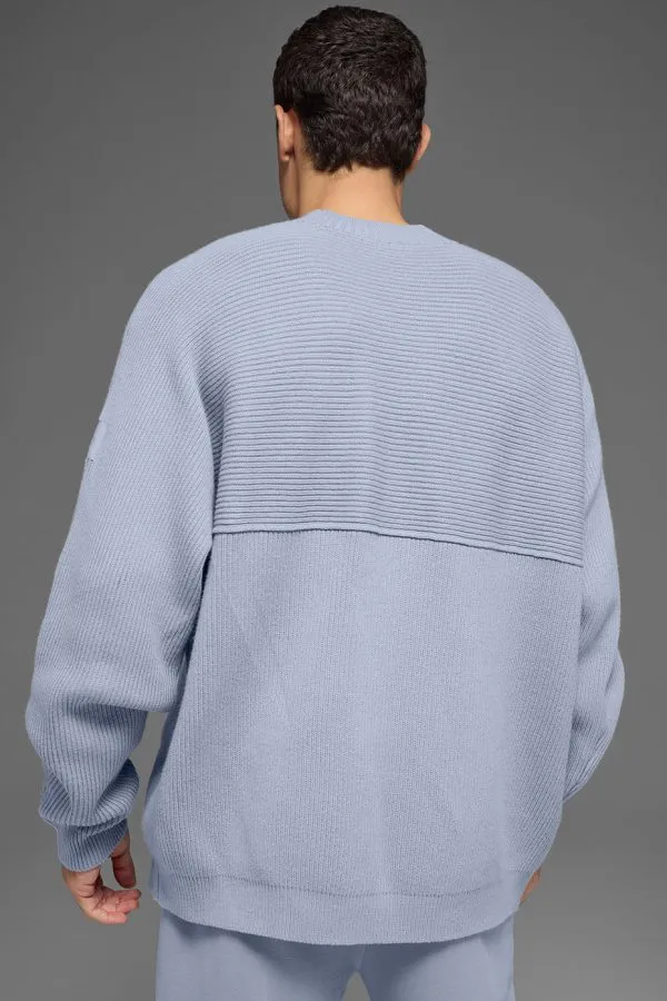 Domain Shift Rib Knit Sweater Crew - Winter Frost