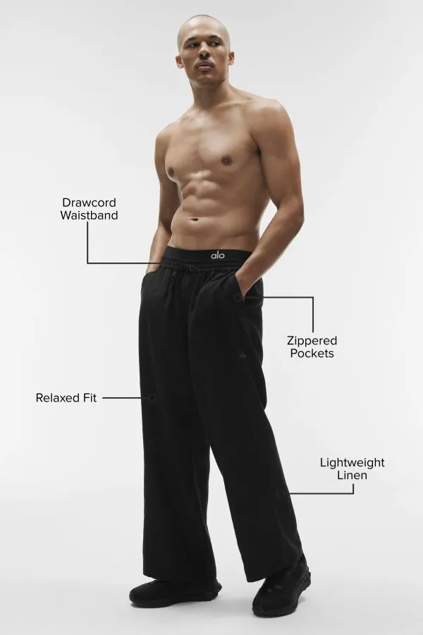Linen Days Straight Leg Pant - Black