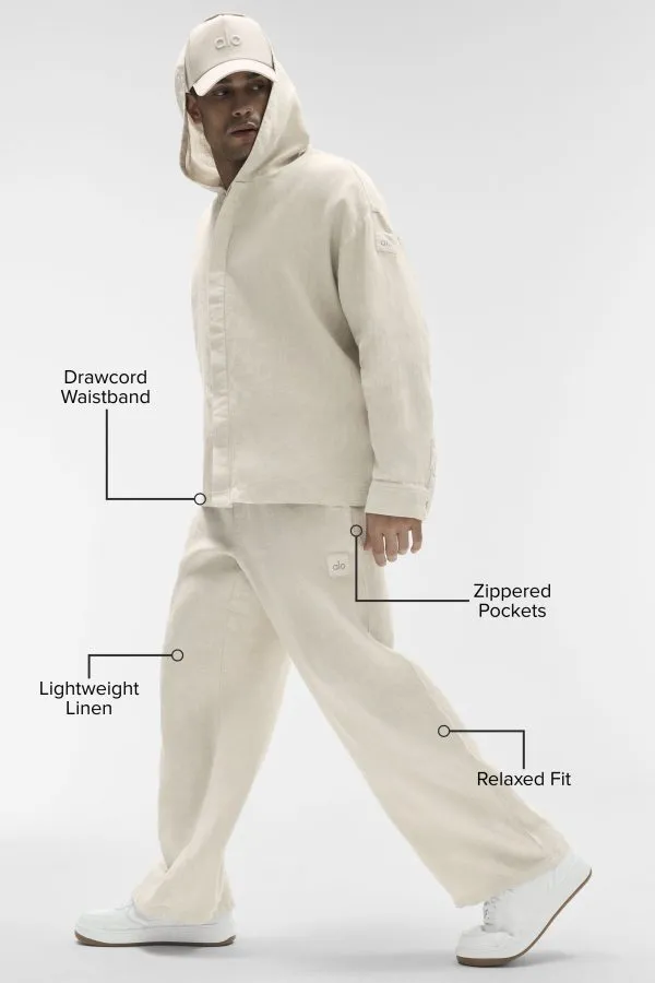 Linen Days Straight Leg Pant - Bone