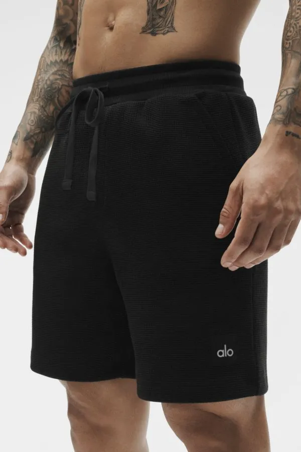 7" Waffle Lounge Short - Black