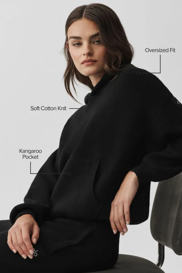 Scholar Hooded Sweater - Black