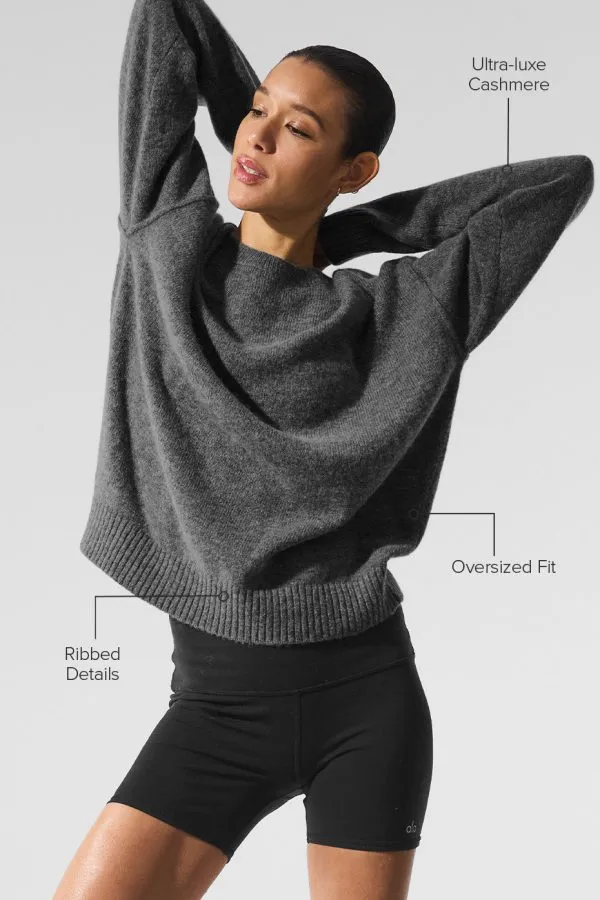 Unisex Wool Cashmere New Class Crewneck Sweater - Platinum Grey