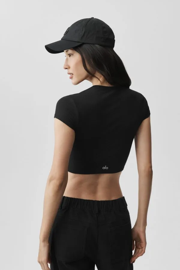 Ultrasoft Crop Finesse Short Sleeve - Black
