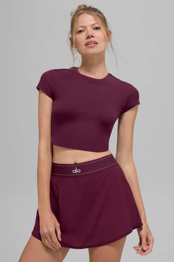 Ultrasoft Crop Finesse Short Sleeve - Burgundy