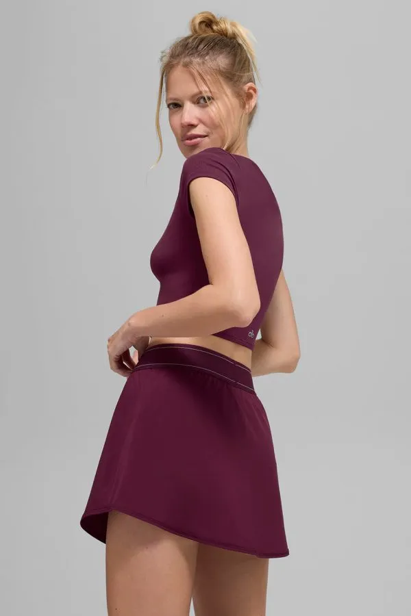 Ultrasoft Crop Finesse Short Sleeve - Burgundy