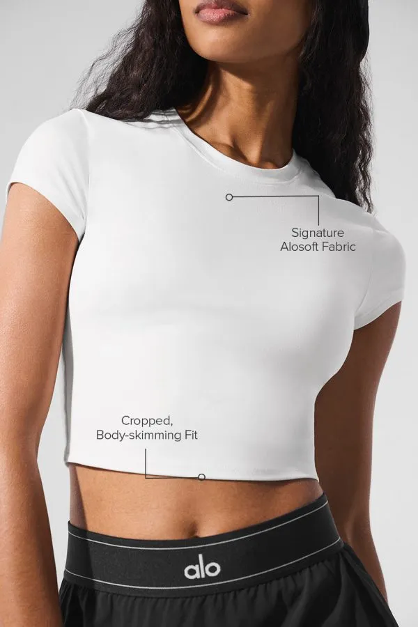Ultrasoft Crop Finesse Short Sleeve - White