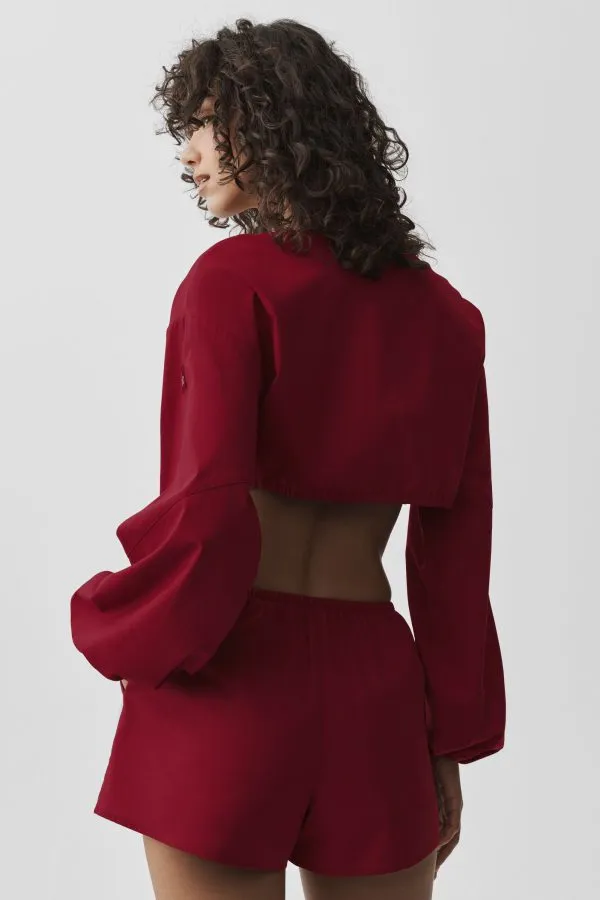 Cotton Cropped Real Deal Long Sleeve - Summer Romance Red