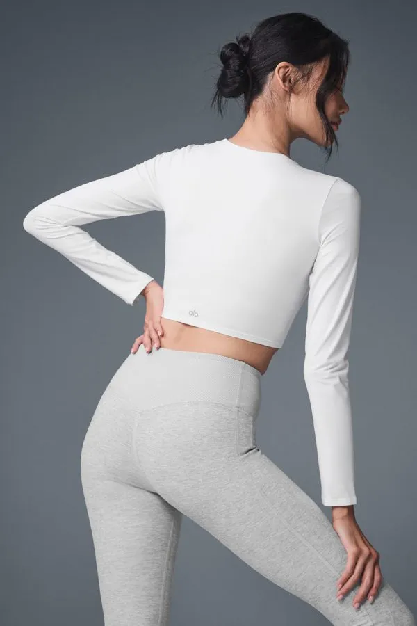 Ultrasoft Crop Finesse Long Sleeve - White