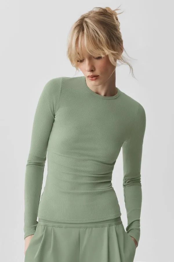 Ribbed Modal Long Sleeve - Dune Grass