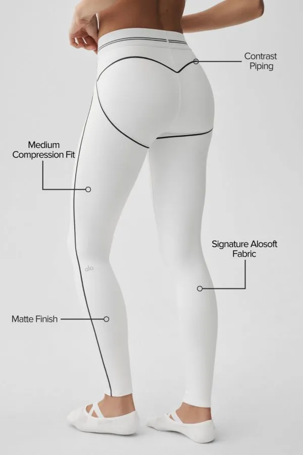 Airbrush High-Waist Heart Throb Legging - White/Black