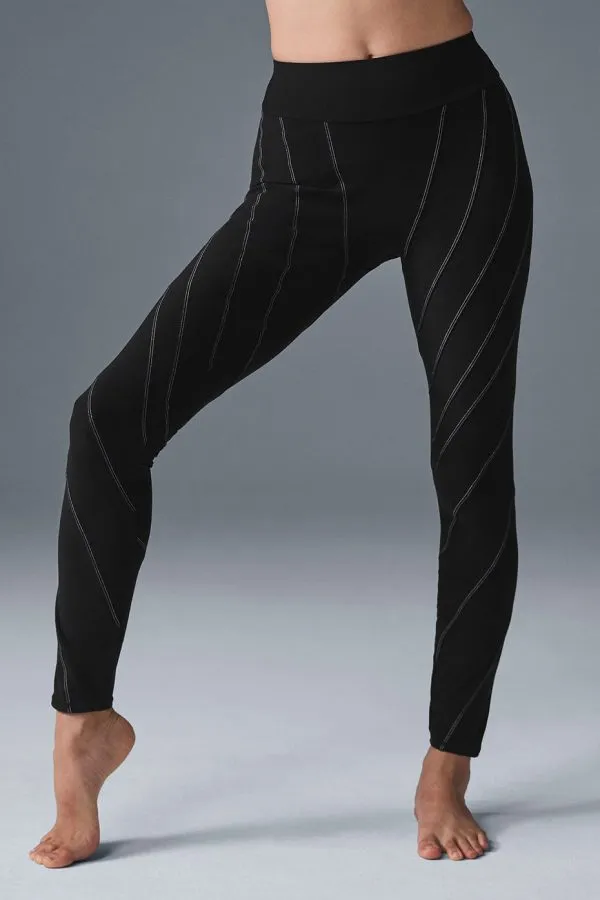 Ultrasoft High-Waist Sunray Legging - Black/White