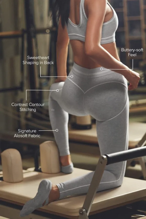 Ultrasoft High-Waist Heart Throb Legging - Athletic Heather Grey/White