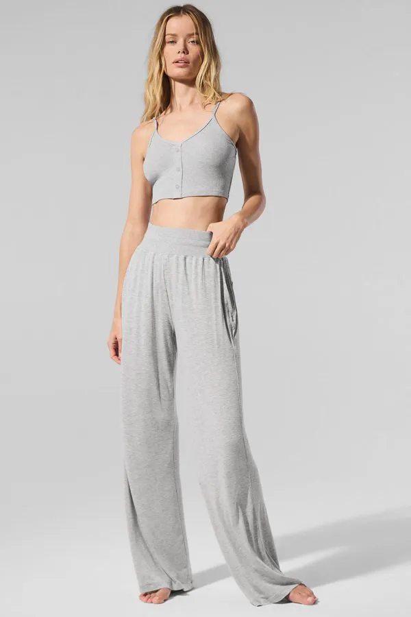 Semi-Sheer Delicate Lounge Flare Pant (Regular) - Athletic Heather Grey