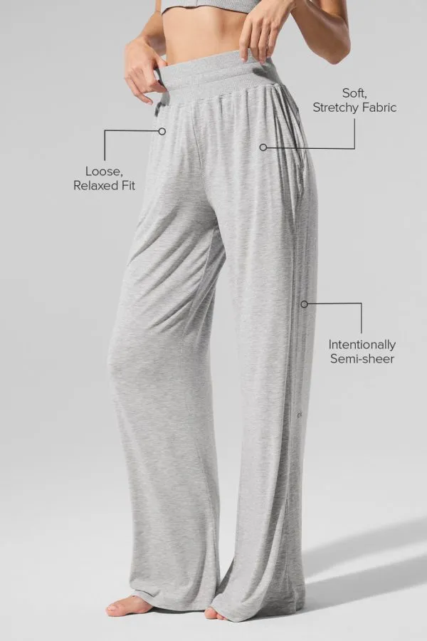 Semi-Sheer Delicate Lounge Flare Pant (Regular) - Athletic Heather Grey