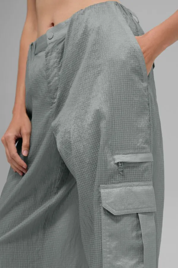 Sheer Game Time Wide Leg Jogger - Lunar Grey