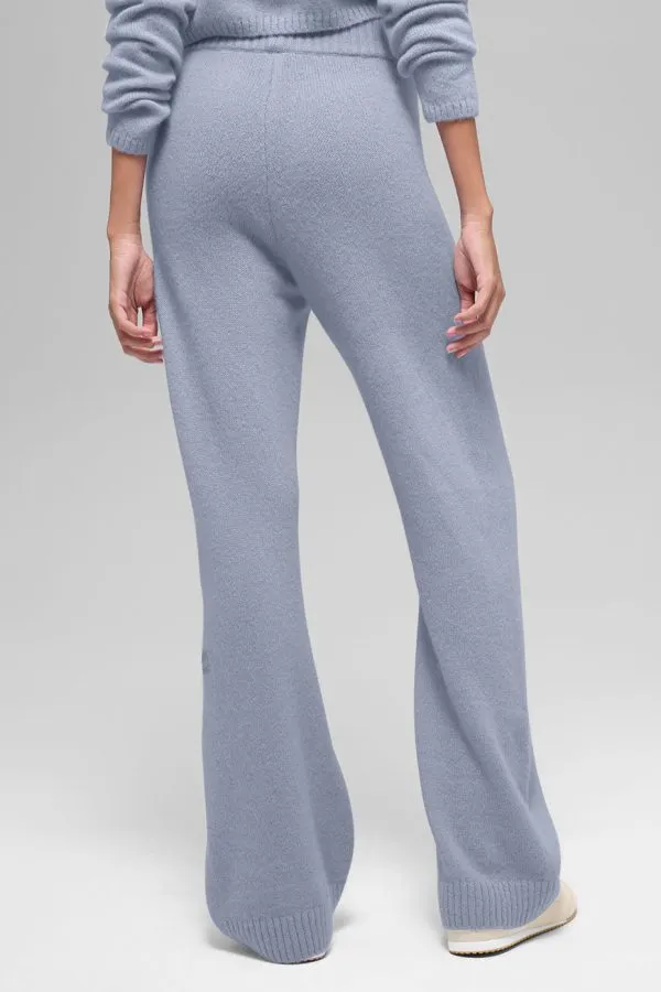 Wool Cashmere High-Waist New Class Wide Leg Pant - Winter Frost