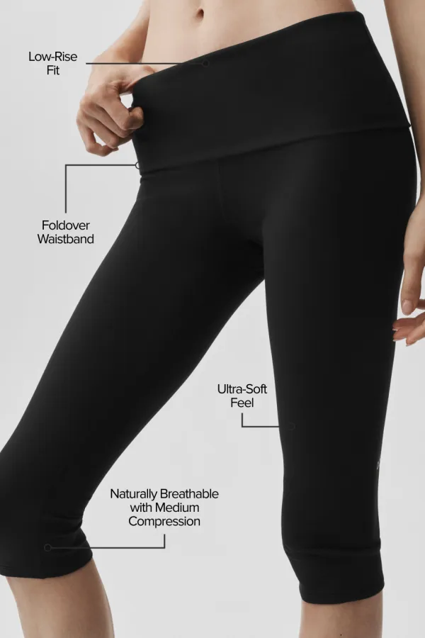 Softsculpt Low-Rise Foldover Capri - Black